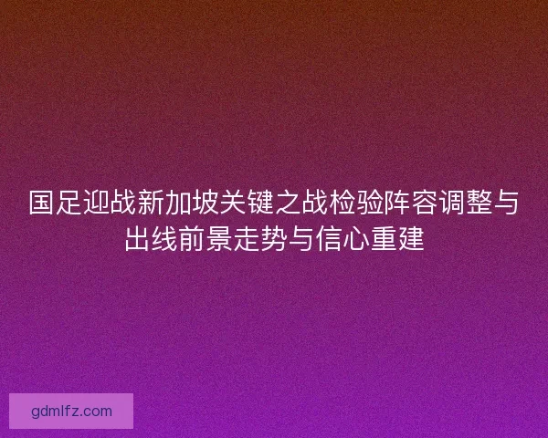 国足迎战新加坡关键之战检验阵容调整与出线前景走势与信心重建 国足迎战新加坡关键之战检验阵容调整与出线前景走势与信心重建