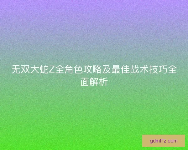 无双大蛇Z全角色攻略及最佳战术技巧全面解析