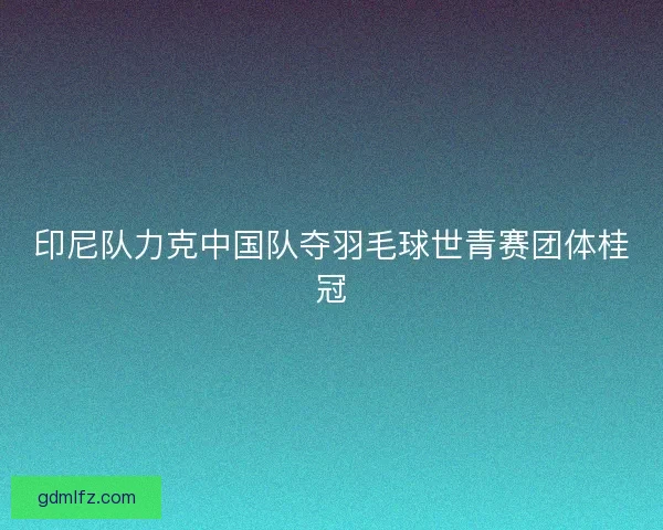 印尼队力克中国队夺羽毛球世青赛团体桂冠