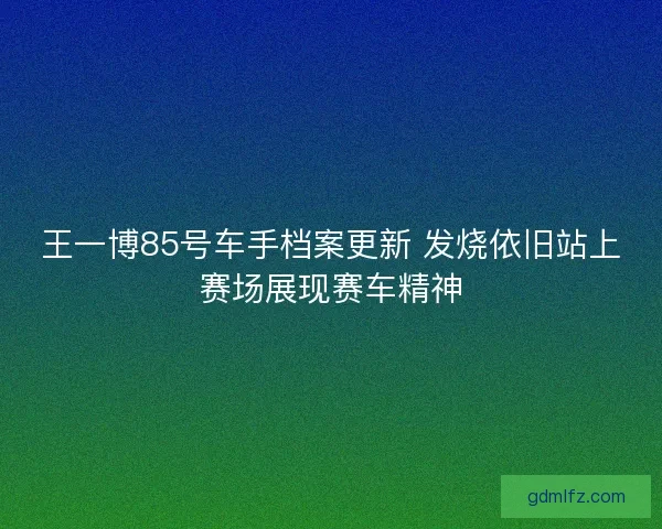 王一博85号车手档案更新 发烧依旧站上赛场展现赛车精神