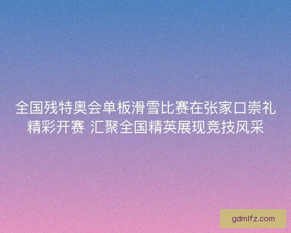 全国残特奥会单板滑雪比赛在张家口崇礼精彩开赛 汇聚全国精英展现竞技风采
