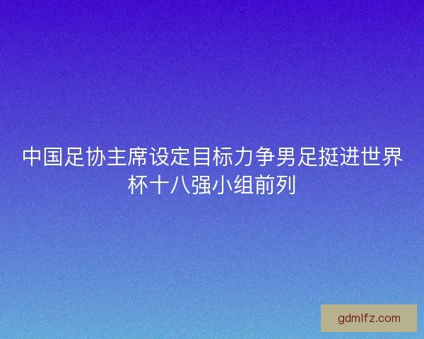 中国足协主席设定目标力争男足挺进世界杯十八强小组前列