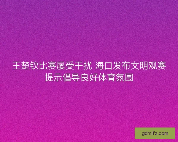 王楚钦比赛屡受干扰 海口发布文明观赛提示倡导良好体育氛围 王楚钦比赛屡受干扰 海口发布文明观赛提示倡导良好体育氛围